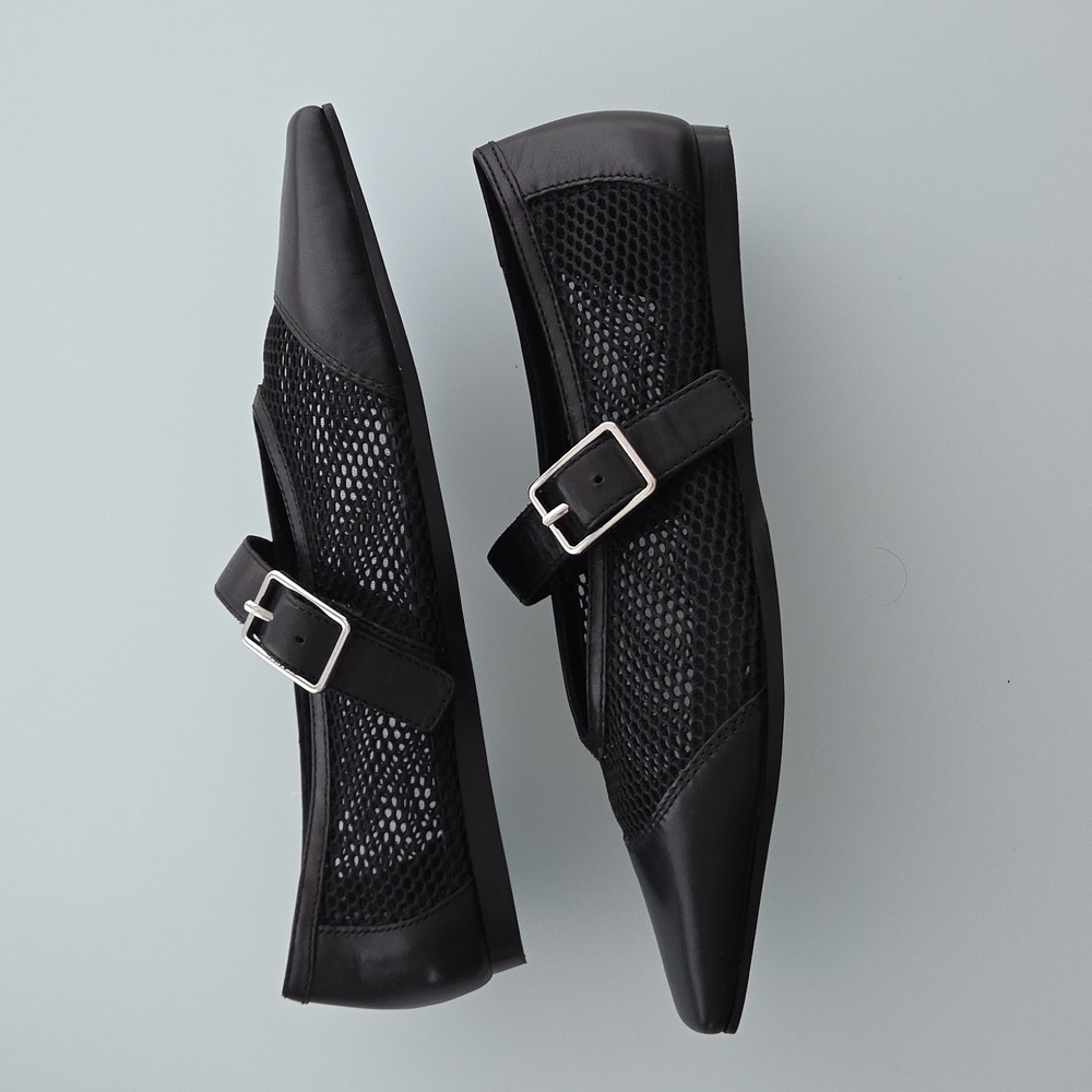 NWT Black Mesh Women's Flats